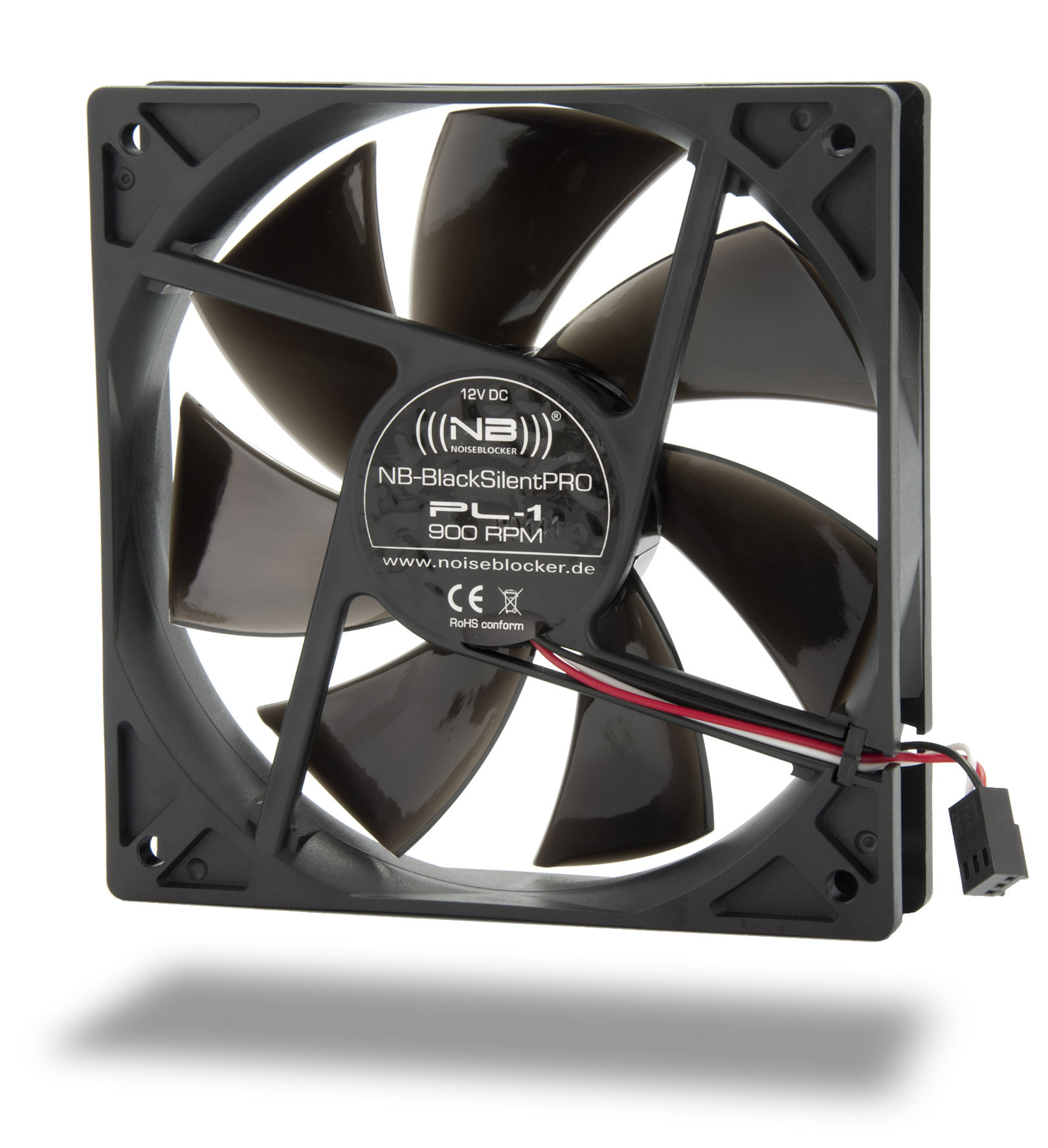 Noiseblocker BlackSilentPRO PL-1 120 mm Gehäuselüfter Schwarz