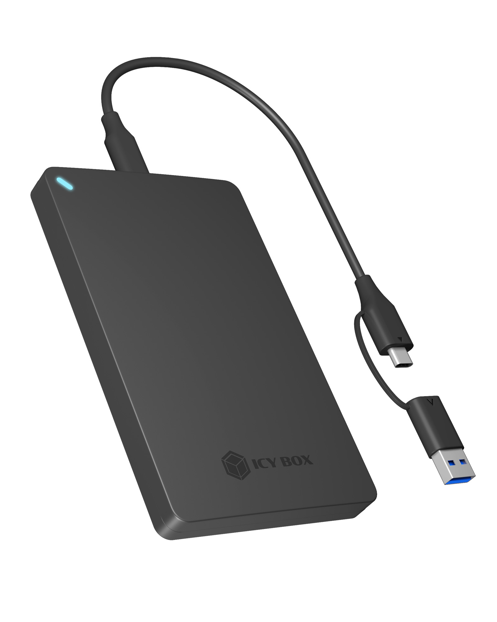 ICY BOX IB-201T-CU31 SSD-Gehäuse 2,5" SATA USB-C 3.2 Gen 2 Werkzeuglos Schwarz