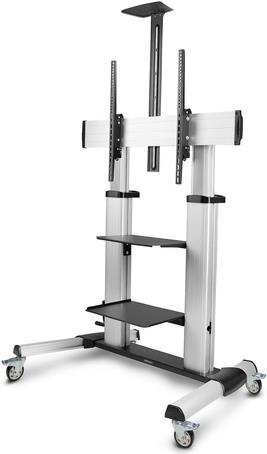 StarTech.com Rolling TV Cart/Stand On Wheels, Up to 100inch/220lb Screens (1110C-MOBILE-TV-CART)