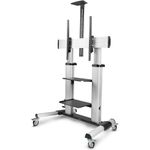 StarTech.com Rolling TV Cart/Stand On Wheels, Up to 100inch/220lb Screens (1110C-MOBILE-TV-CART)