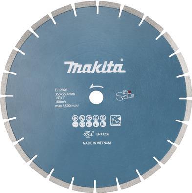 MAKITA E-12996 - Diamantscheibe passend für Akku-Trennschleifer CE001G & CE001GZ (Schnitttiefe 127mm | Durchmesser 355mm) (E-12996)