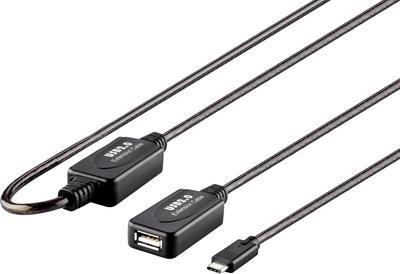 Renkforce USB-Kabel USB 2.0 USB-C™ Stecker, USB-A Buchse 15.00 m Schwarz vergoldete Steckkontakte RF-4752798 (RF-4752798)