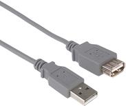 PREMIUMCORD Kabel USB 2.0 A-A 5m, Verlängerung (M/F) grau (kupaa5)
