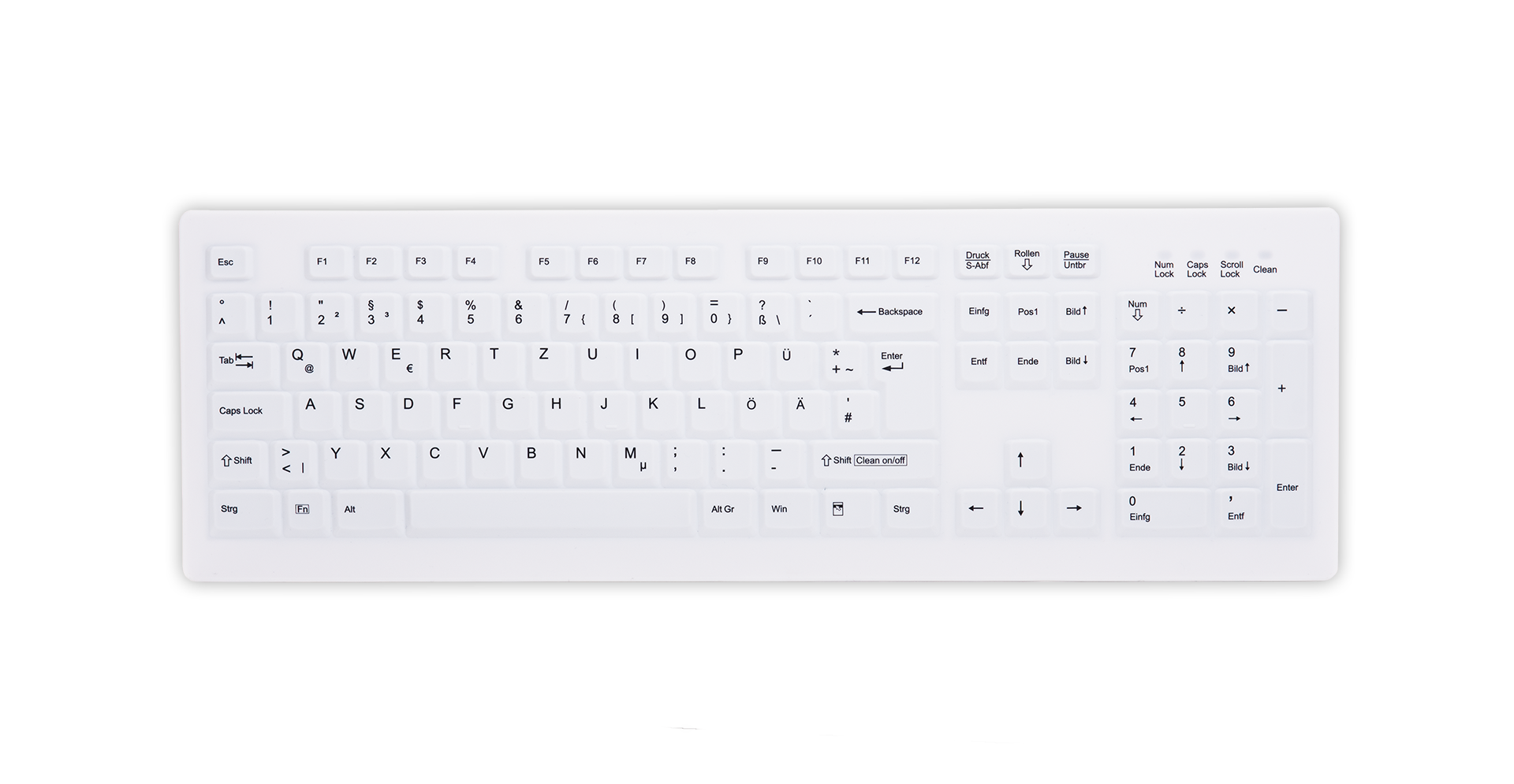 Active Key AK-C8100F-FUS Medizinische Tastatur Kabellos QWERTZ Deutsch Weiß