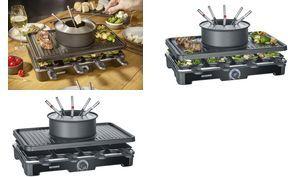 SEVERIN Raclette-Fondue-Kombination RG 2347, 1.400 Watt praktische 2-in-1 Kombination aus Raclette und Fondue, - 1 Stück (RG 2347)