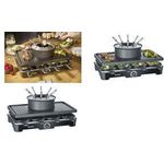 SEVERIN Raclette-Fondue-Kombination RG 2347, 1.400 Watt praktische 2-in-1 Kombination aus Raclette und Fondue, - 1 Stück (RG 2347)