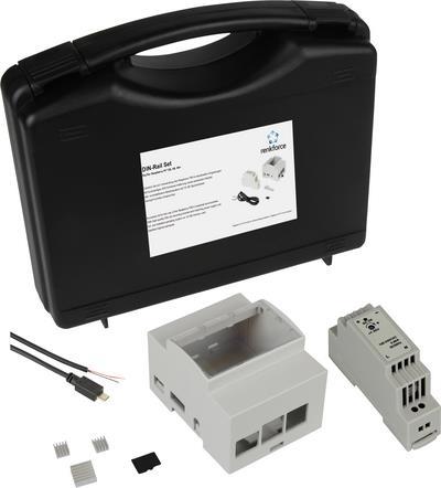 Renkforce DIN-Rail Set f. Raspberry Pi® 2 B, 3 B, 3 B + inkl. Hutschienengehäuse, inkl. Hutschienennetzteil, inkl. USB-Kabel, inkl. Noobs OS, inkl. Kühlkörper (RF-4493398)