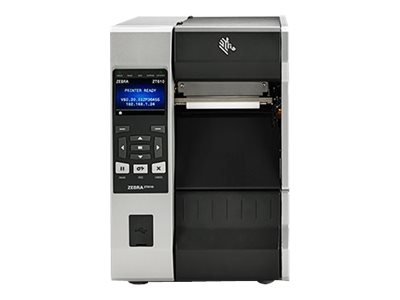Zebra ZT610 Industriedrucker, 203 dpi, Peeler, Rewinder, Touchdisplay, Schwarz/Silber