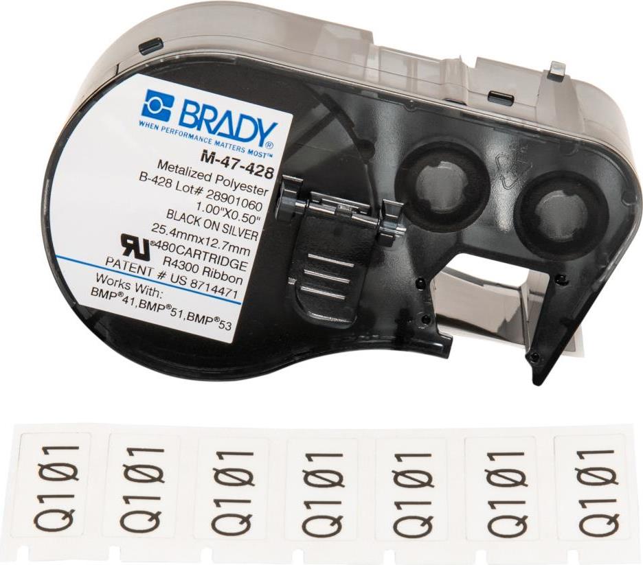 Brady M-47-428 Druckeretikett Schwarz - Weiß Selbstklebendes Druckeretikett (131602)