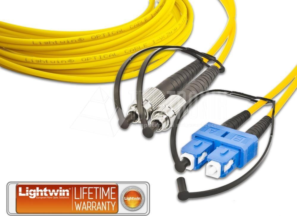 Lightwin LDP-09 FC-SC 3.0 Glasfaserkabel 3 m 2x FC 2x SC OS2 Gelb (LDP-09 FC-SC 3.0)