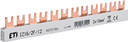 ETI 002921066 - Isolierte Sammelschiene IZ16/2F/12 (Gabeltyp | 500V | 100A) (002921066)