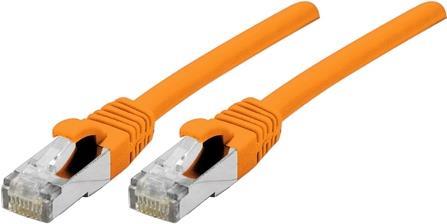 Patchkabel S/FTP (PiIMF), Cat 6A (EIA/TIA), orange, 10,0 m Patchkabel mit besonders schmalem Knickschutz (858538)
