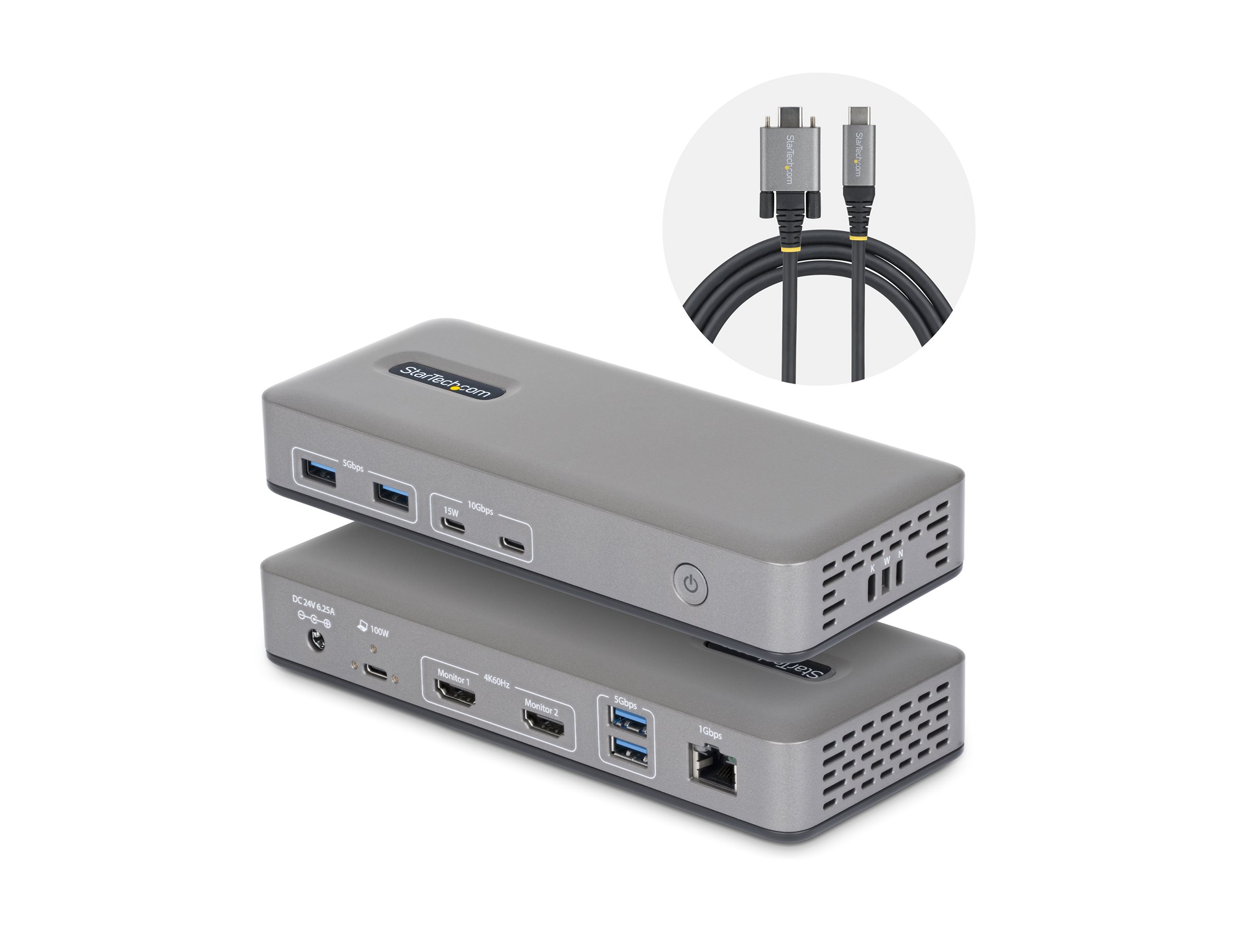 Startech 196UE-USBC-DOCK USB-C Dockingstation Dual 4K 60Hz HDMI 1GbE Space-grau