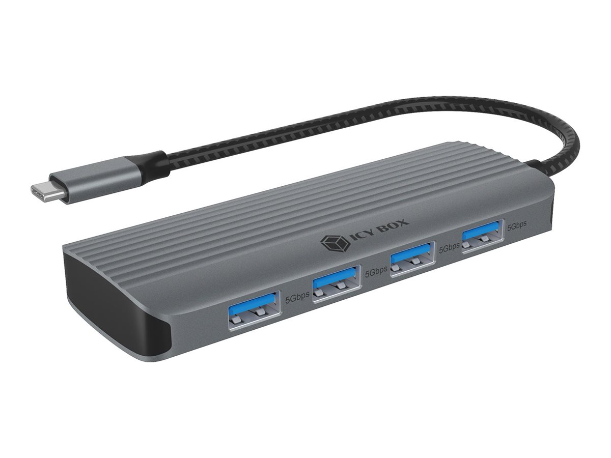 ICY BOX IB-DK4022a-CPD Dockingstation USB-C HDMI 4K 60Hz Silber Schwarz