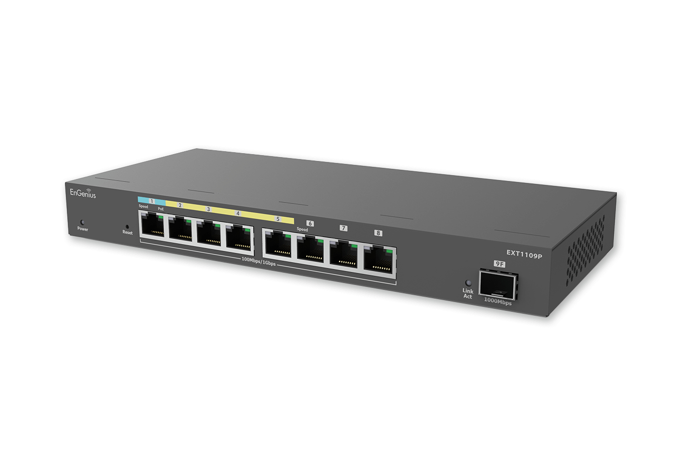 EnGenius EXT1109P Managed Switch 8-Port Gigabit 4x PoE+ 1x SFP Grau