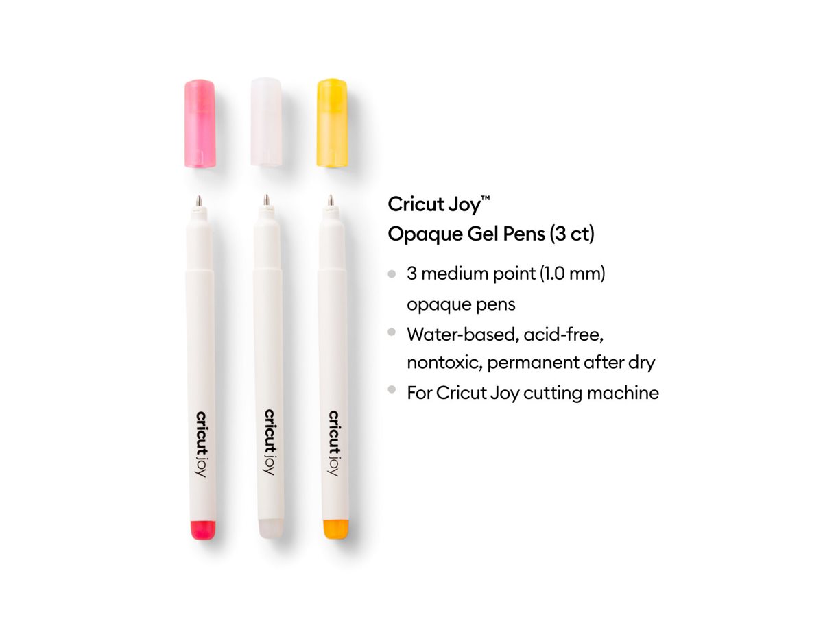 Cricut Joy Gel Stiftset 1,0 mm Weiß, Pink, Orange