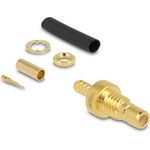 Delock SMB Buchse zum Crimpen RG-174 RG-316mit passendem Schrumpfschlauch (91787)