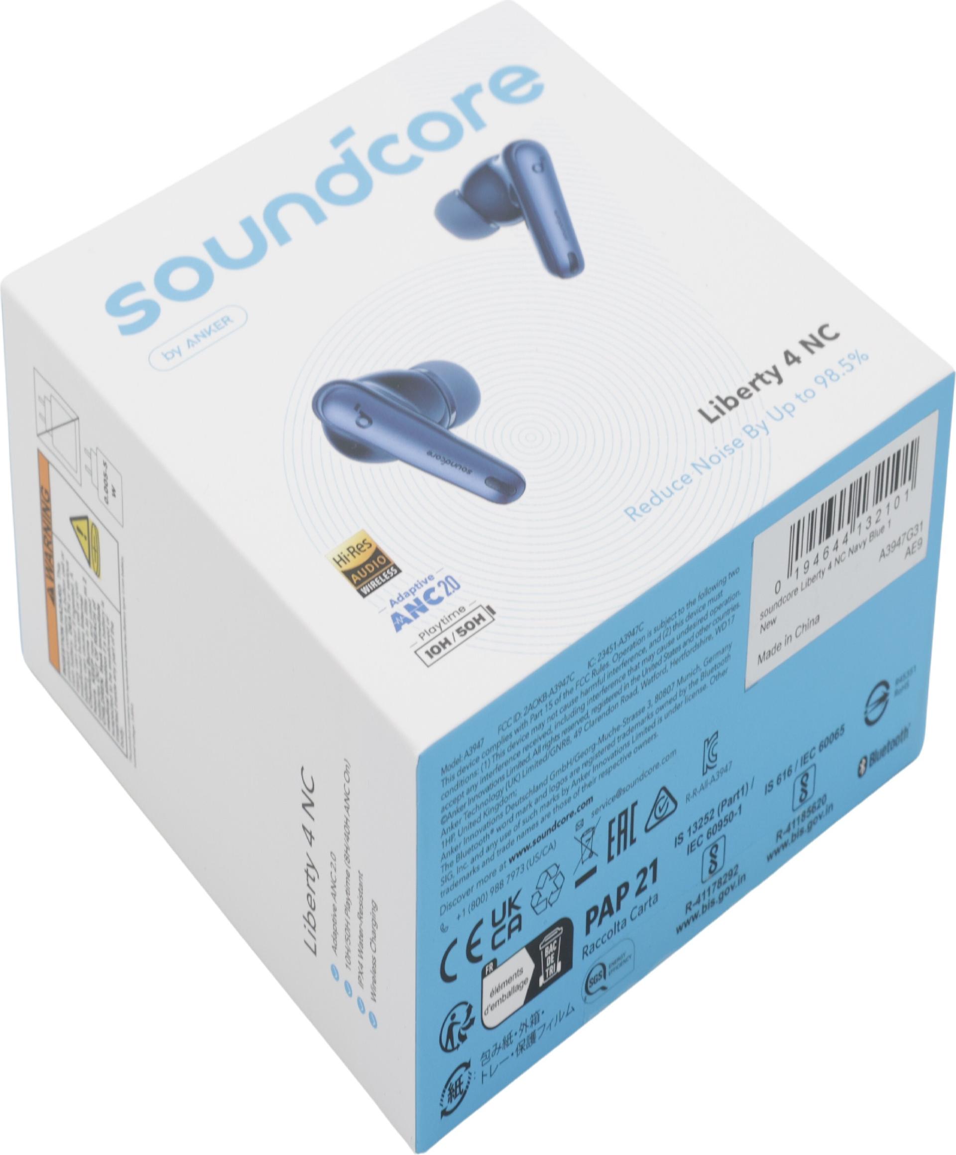 Soundcore Liberty 4 NC True Wireless In-Ear Kopfhörer mit ANC und Bluetooth 5.3, Marineblau