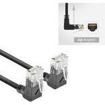 ACT Black 1.5 meters U/UTP CAT6A LSZH Slimline patch cable with RJ45 connectors 90? angled up to 90? angled up (DD6951)