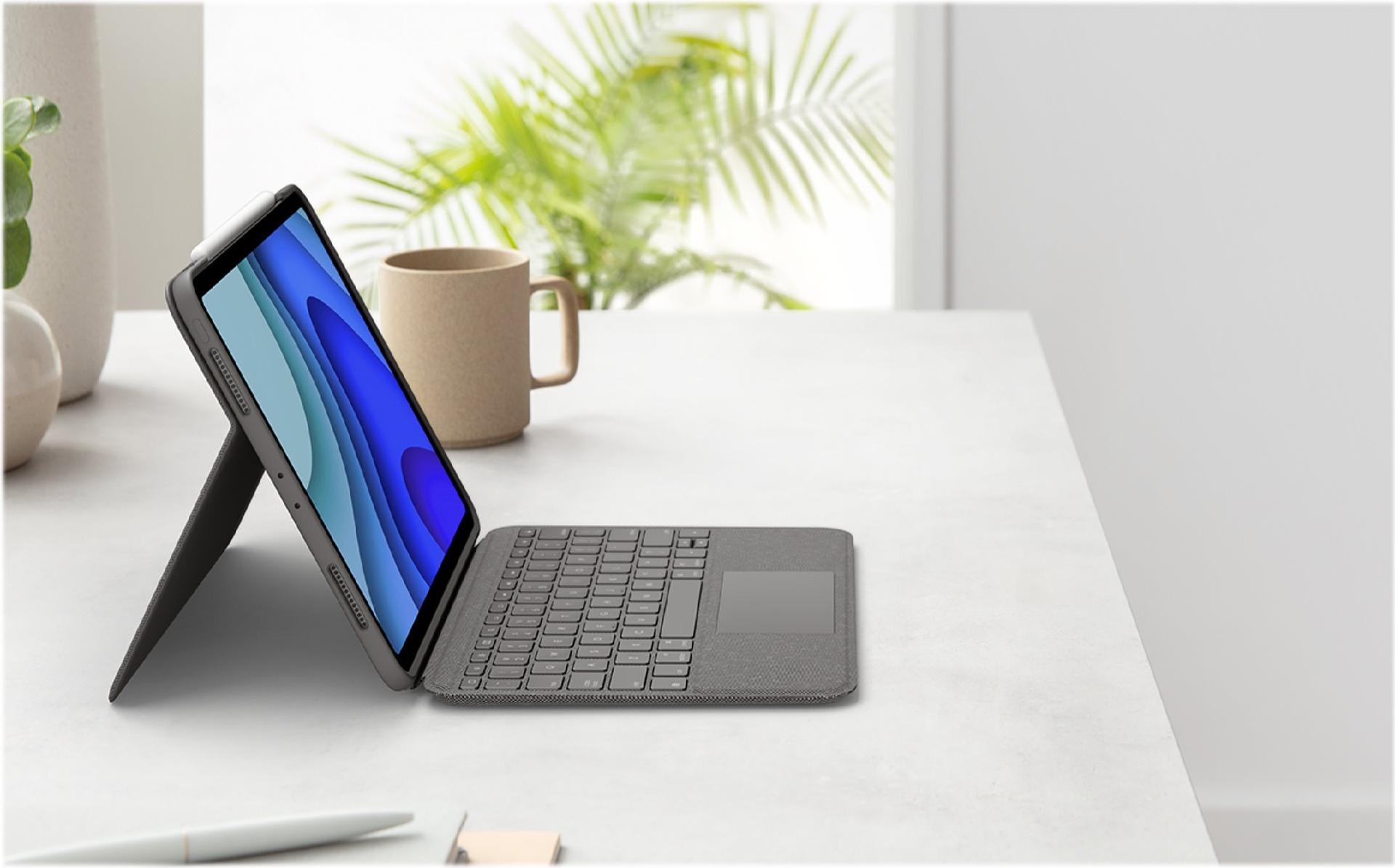 Logitech Folio Touch Tastatur-Case QWERTZ DE für iPad Air 10,9" (4./5. Generation) Oxford Gray