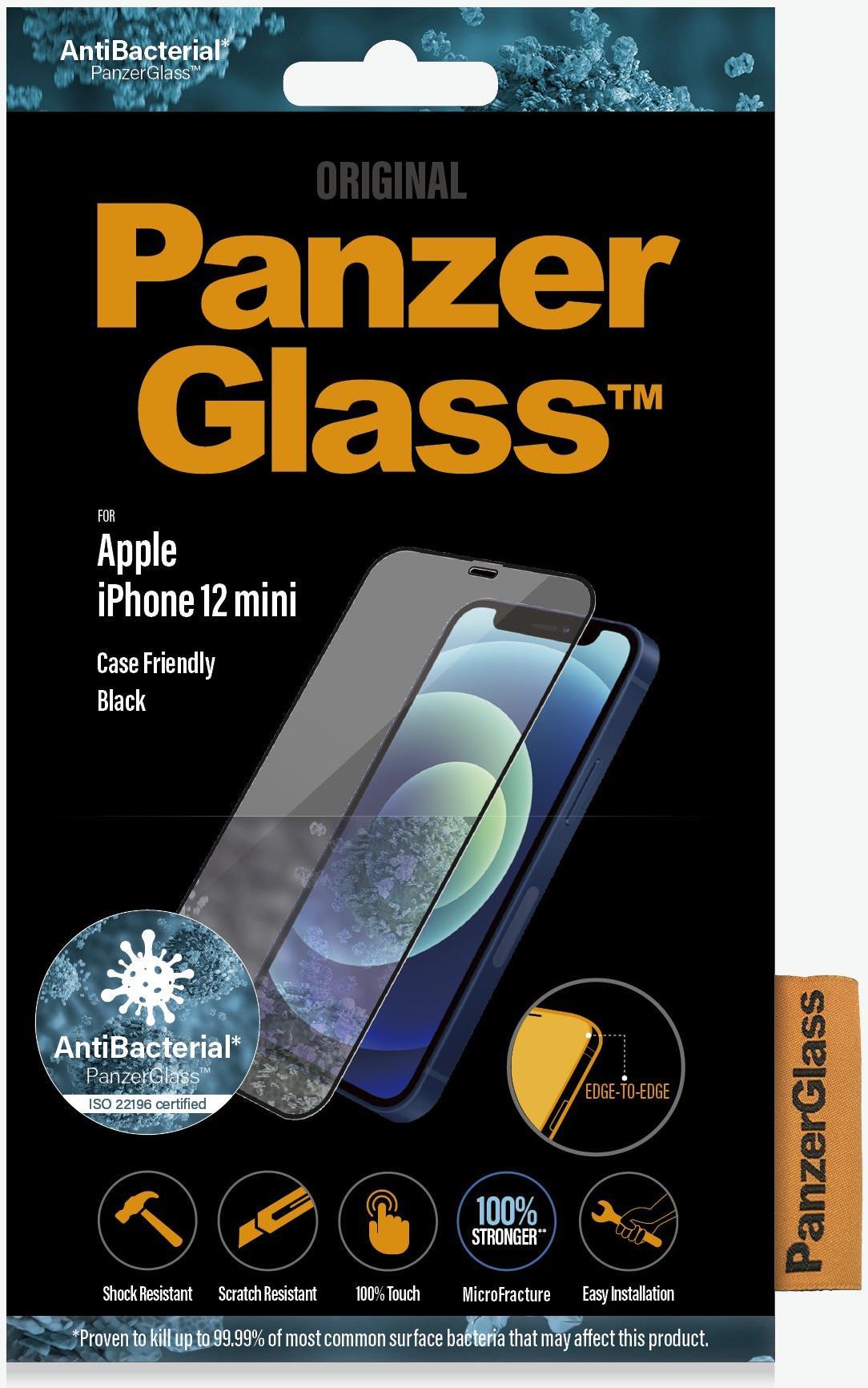 PANZERGLASS Edge to Edge CF iPhone 12, 5,4'', Black