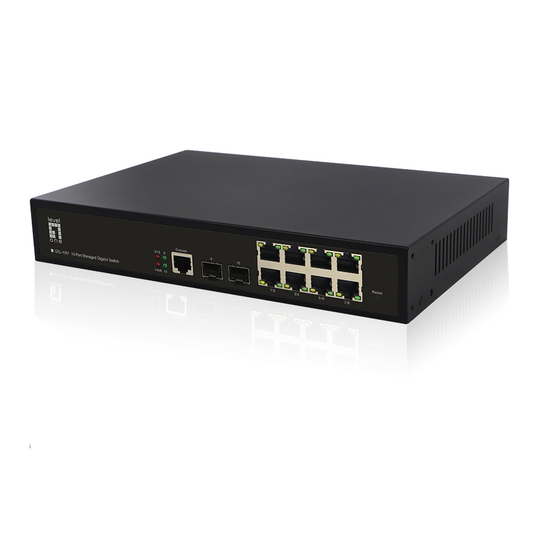 LevelOne GEL-1061 L2 Managed Gigabit Switch 10-Port 2x SFP Schwarz