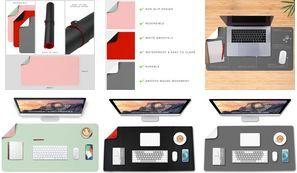 deflecto Schreibunterlage, 800 x 400 mm, minze / rosa aus flexiblem Kunstleder, doppelseitig und wendbar, mit - 1 Stück (DM8040PG)