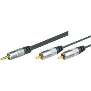 Professional Audiokabel, High Quality, 1x 3,5 mm Stereo Klinkenst. / 2x Cinch St., 10,0 m Hochwertiges Kabel zum Verbinden von Geräten mit 3,5 mm Stereo Klinkenbuchse (z. B. MP3-Player oder Soundkarte) und Cinch-Buchsen (49960110H)