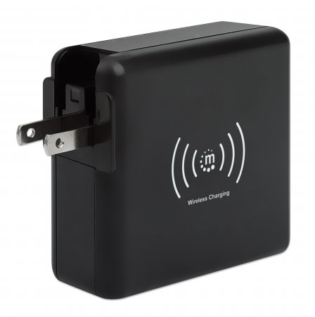 Manhattan 4-in-1 Reiseladegerät und Powerbank 8000 mAh Schwarz