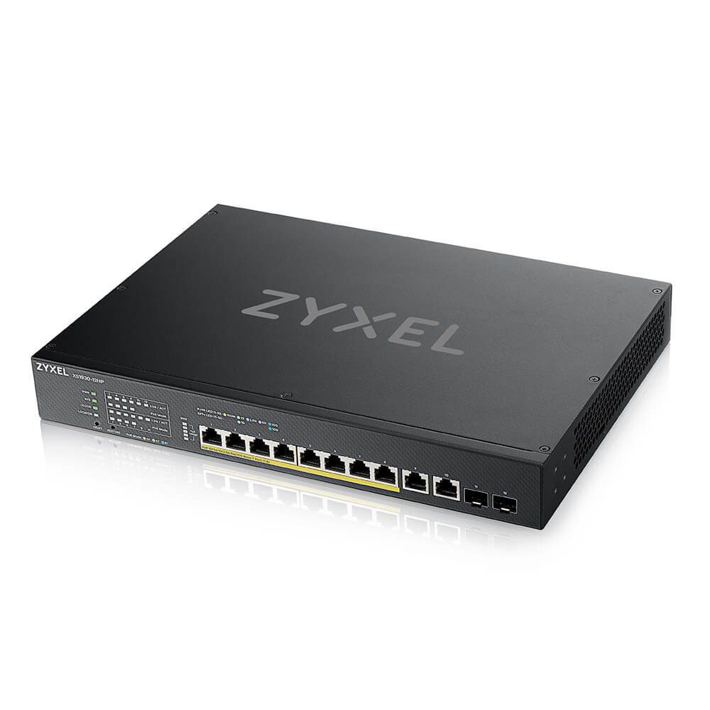 Zyxel XS1930-12HP 12-Port Multi-Gigabit Smart Managed Switch PoE++ 375W Schwarz