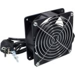 Einbaulüfter 120x120x38 mm, Metallausführung, inkl. Lüftergitter und 1,8m Schutzkontakt-Anschlusskabel (GC-N0102)