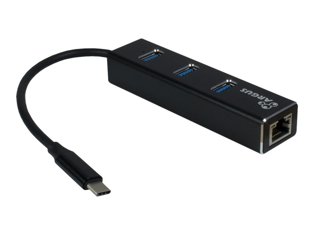 Argus IT-410 USB-Hub Netzwerkadapter 1000 Mbps Schwarz