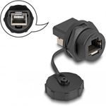 DeLOCK RJ45 Cat.6A Kupplung mit Verschlusskappe zum Einbau IP67 staub- und wasserdicht (87251)
