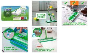 Swiffer WET+ ANTIBACTERIAL REFILLS Feuchte Bodentücher Mikrofaser 10 St. (8700216672047)
