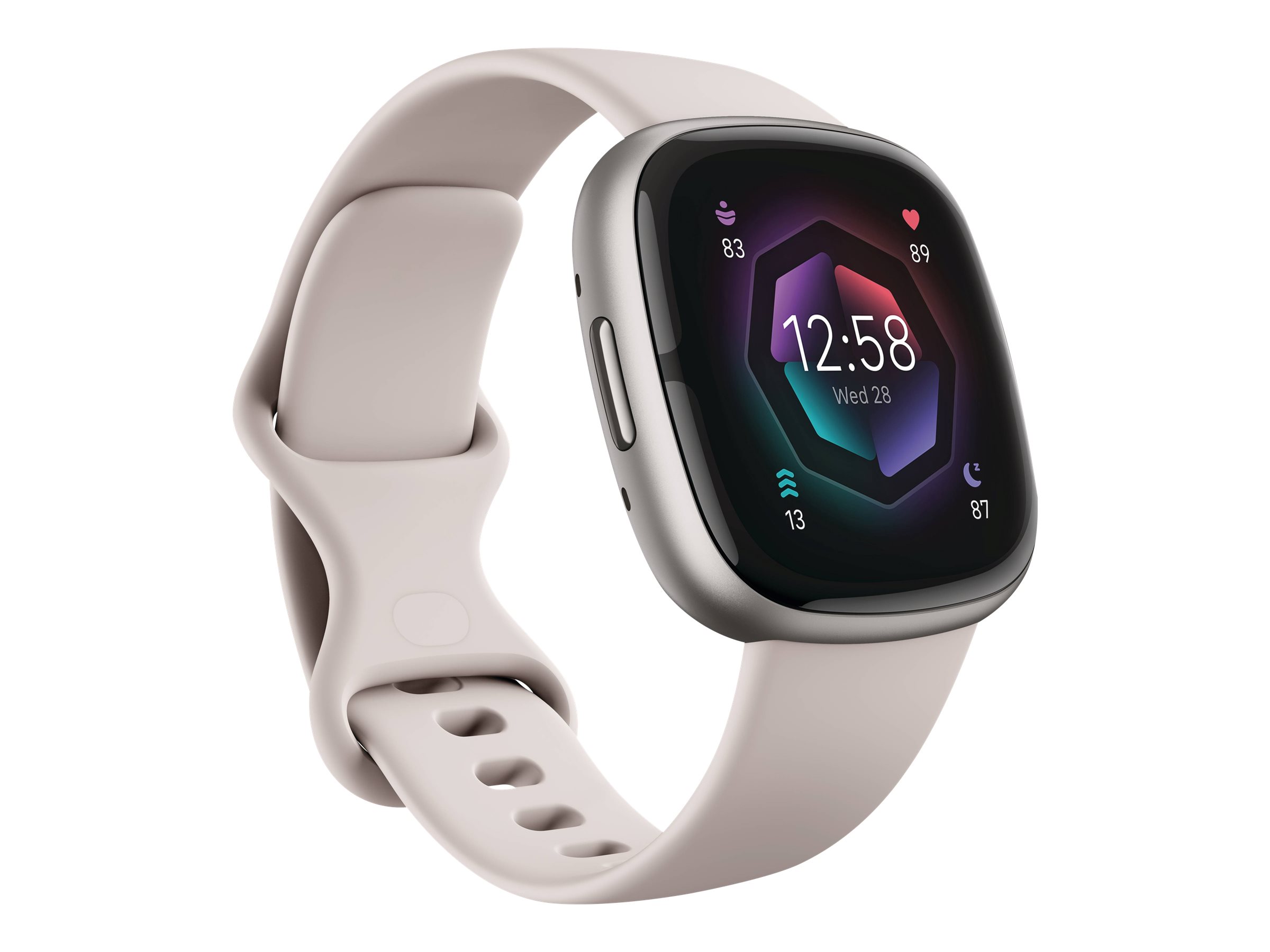 Fitbit Sense 2 Aluminium Smartwatch GPS Bluetooth NFC Lunar White