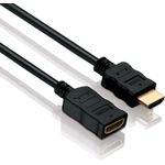 Helos Verlängerung, High Speed HDMI Stecker/Buchse mit Ethernet 0,5m High Speed HDMI Verlängerung mit Ethernet Kanal (HEAC) und vergoldeten Kontakten. HDMI A Stecker (19pol) auf HDMI A Buchse (19pol). Zweifache Abschirmung. (X-HC005-005E)