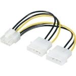 Renkforce Strom Y-Kabel [2x IDE-Strom-Stecker 4pol. - 1x PCIe-Stecker 8pol.] 0.15 m Gelb-Schwarz Renkforce (1411125)
