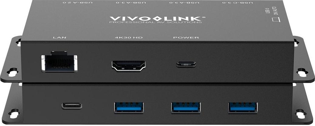 VivoLink VLUSBCHUB2V2 Dockingstation USB-C 3.2 Gen 2 HDMI 1GbE Grau