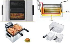 Little balance Doppel-Fritteuse Happy Frites XL Twin Gehäuse aus Edelstahl, emaillierter Innenbehälter, inkl. - 1 Stück (LB 8522)