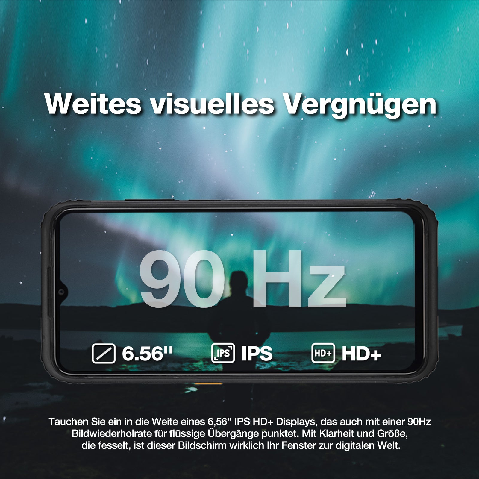AGM H6 Outdoor-Smartphone 6,56" HD+ 8 GB RAM 256 GB Schwarz