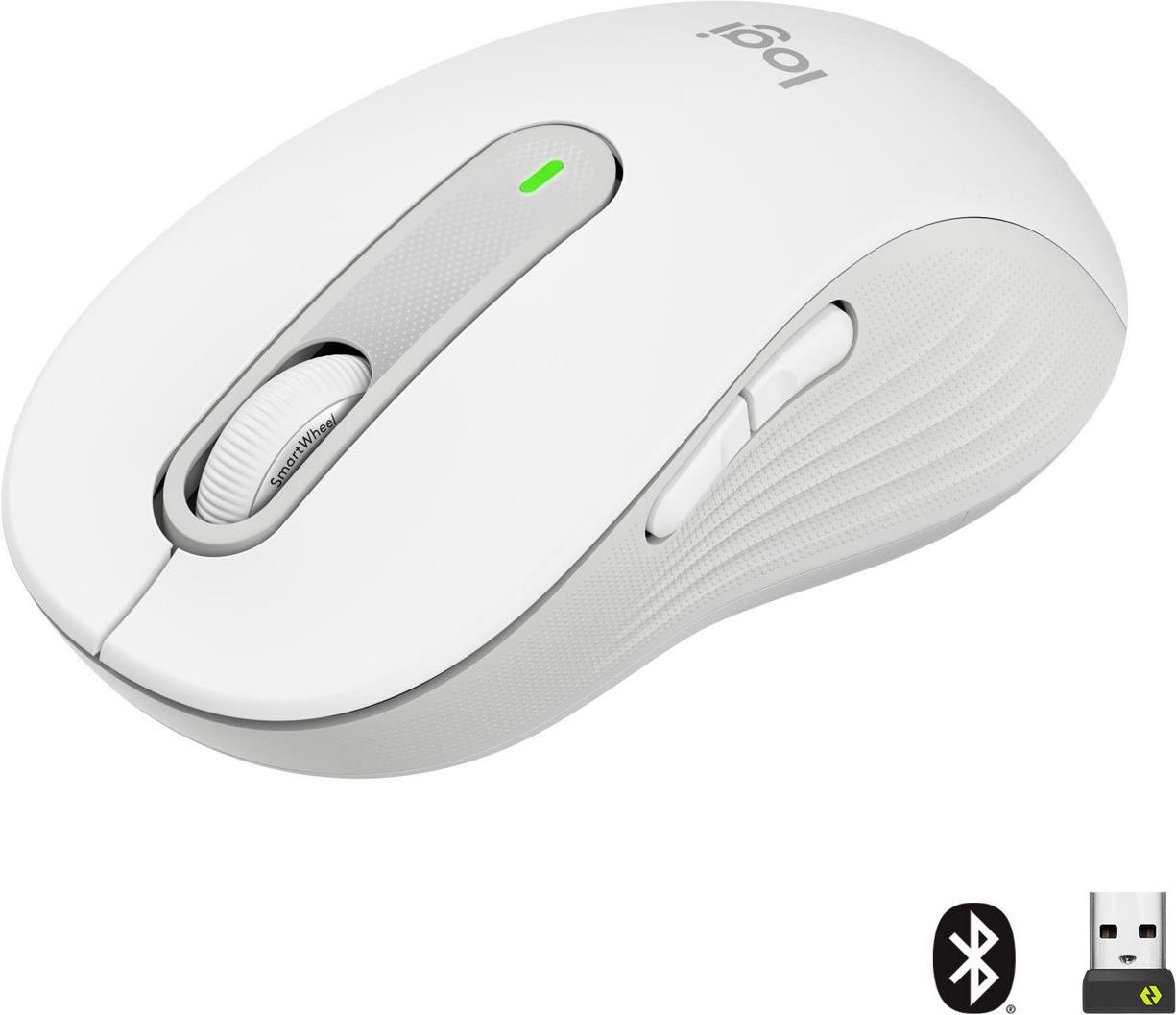 Logitech Signature M650 Large Maus 5 Tasten Bluetooth 2.4 GHz Off-White