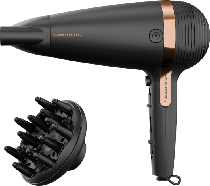 Grundig HD 7081 Haartrockner 2100 W Schwarz, Rosa-Goldfarben