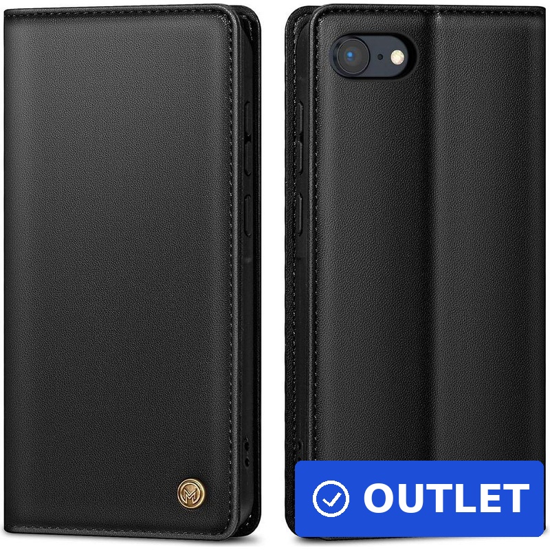 AIMOYU Handyhülle für iPhone SE 2022 Hülle/SE 2020 Hülle,Premium Lederhülle Schutzhülle Tasche für iPhone 7/8 Hülle Wallet Kartenfach Standfunktion Klappbar Flip Case für iPhone SE Hülle,Schwarz (B0DBKQ19K1) (geöffnet)