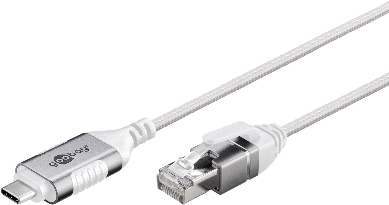 Goobay 74387 Ethernet-Kabel USB-C 3.1 auf RJ45 2 m Weiß