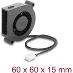 Delock Radiallüfter / Lüftergebläse 12 V DC 60 x 60 x 15 mm mit 3-Pin Lüfteranschluss, schwarz (67491)