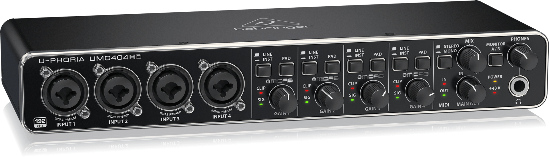 Behringer U-PHORIA UMC404HD Audio-Schnittstelle 24-Bit/192 kHz USB 2.0 Schwarz
