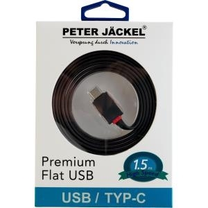 Peter Jäckel 16348 USB Kabel 1,5 m USB 2.0 USB A USB C Schwarz (16348)