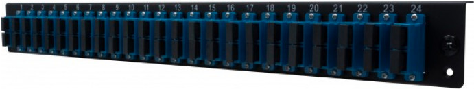 DEXLAN LWL Frontplatte bestückt für LWL Spleißbox, 24 x SC Duplex Monomode (395429)