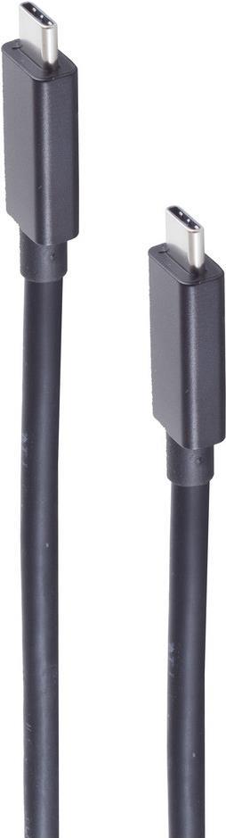 shiverpeaks ®-BASIC-S--USB-C Verbindungskabel--USB Kabel Typ-C Stecker auf Typ C Stecker, 4.0 Gen 3x2, schwarz, 1m (BS13-65025)