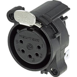 Neutrik XLR-Steckverbinder Flanschbuchse, Kontakte gewinkelt Polzahl: 5 Schwarz NC5FAH 1 St. (NC5FAH)